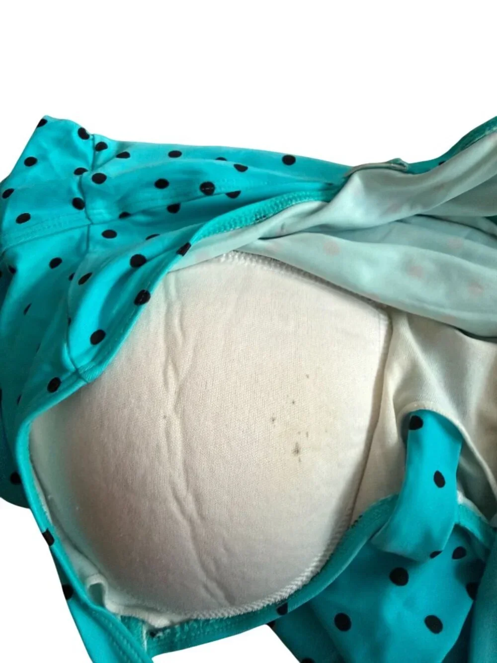 MOTHERHOOD MATERNITY Blue Polka Dot Swim Tankini Top Size Medium